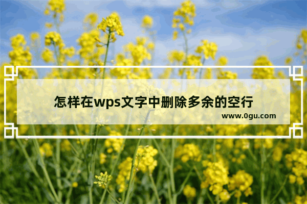 怎样在wps文字中删除多余的空行