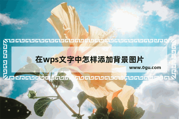 在wps文字中怎样添加背景图片