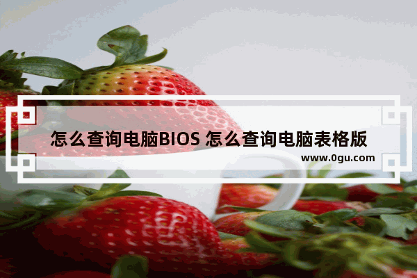 怎么查询电脑BIOS 怎么查询电脑表格版本信息