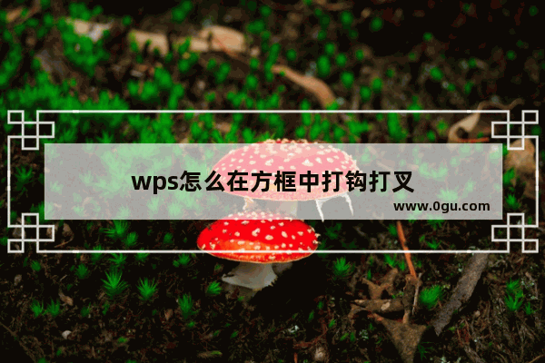 wps怎么在方框中打钩打叉