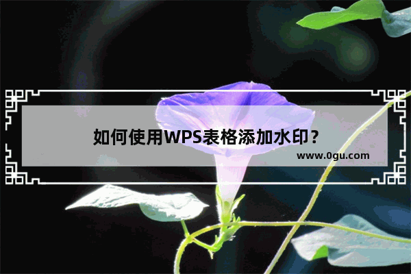 如何使用WPS表格添加水印？