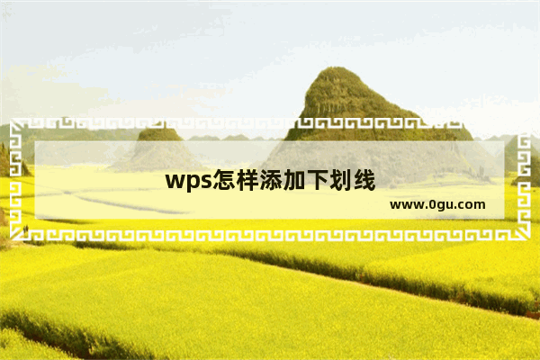 wps怎样添加下划线