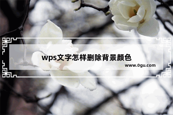 wps文字怎样删除背景颜色