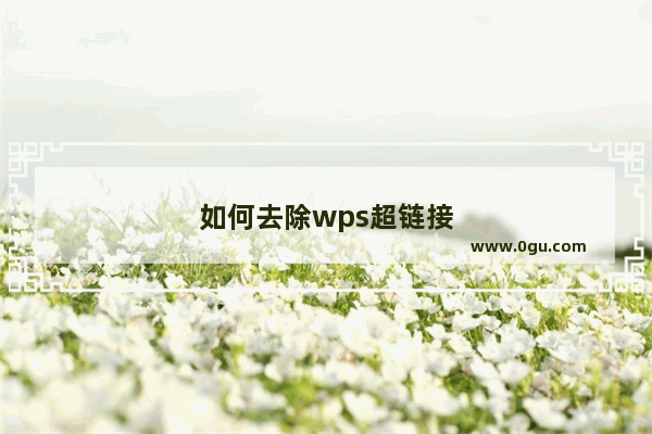 如何去除wps超链接