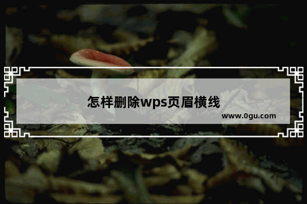 怎样删除wps页眉横线