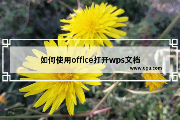 如何使用office打开wps文档