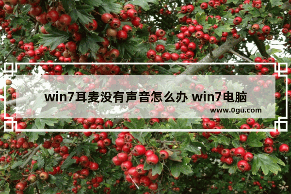 win7耳麦没有声音怎么办 win7电脑耳机麦克风不能说话怎么办