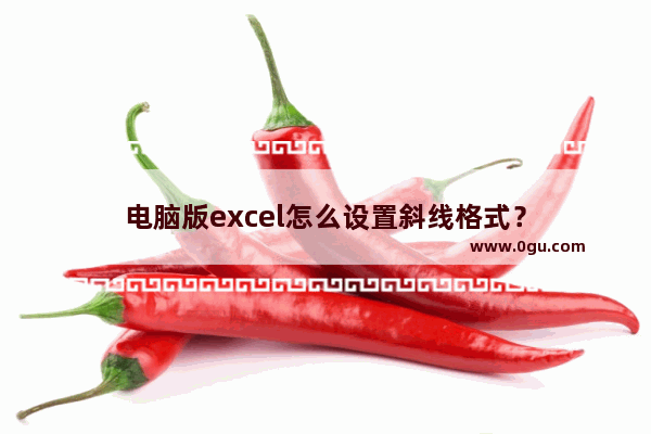 电脑版excel怎么设置斜线格式？