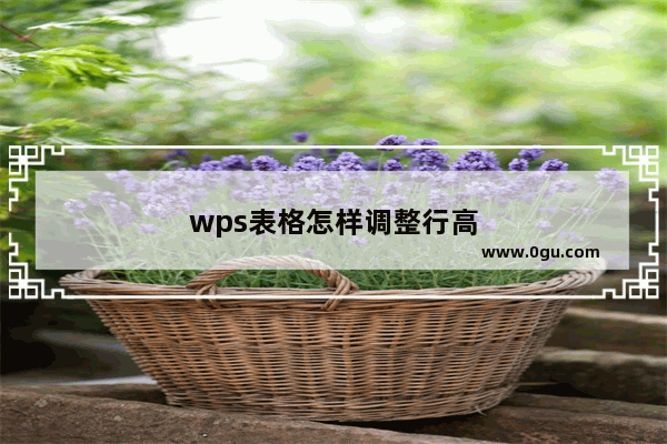 wps表格怎样调整行高