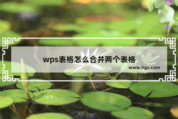 wps表格怎么合并两个表格