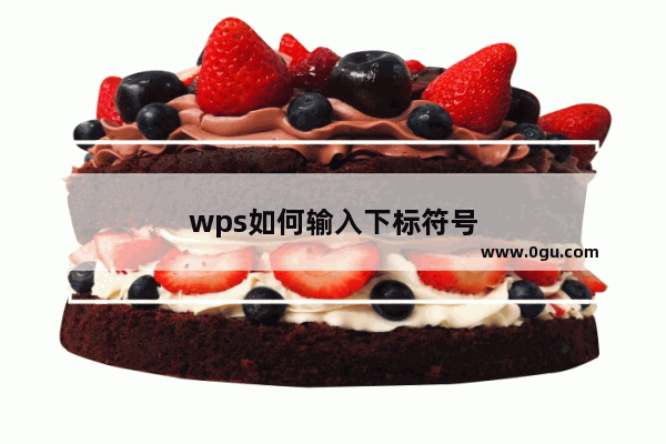 wps如何输入下标符号