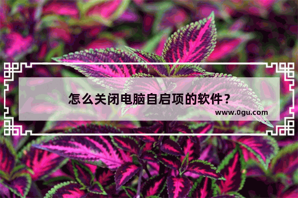 怎么关闭电脑自启项的软件？