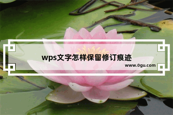 wps文字怎样保留修订痕迹