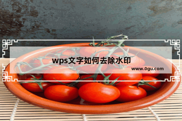 wps文字如何去除水印