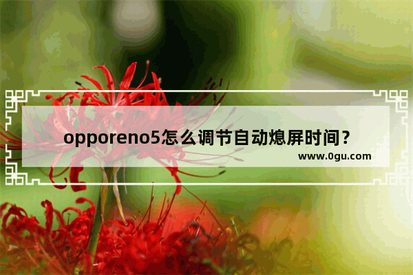 opporeno5怎么调节自动熄屏时间？