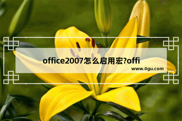 office2007怎么启用宏?office2007启用宏的方法