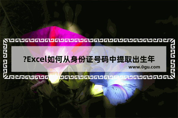 ?Excel如何从身份证号码中提取出生年月日 Excel提取身份证中出生日期的方法教程