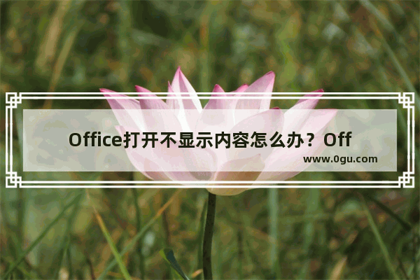 Office打开不显示内容怎么办？Office打开后显示空白解决方法