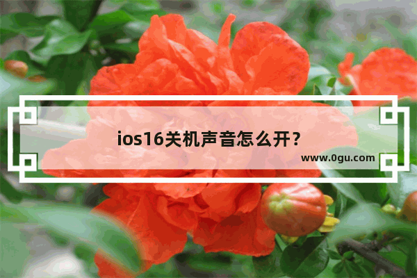 ios16关机声音怎么开？