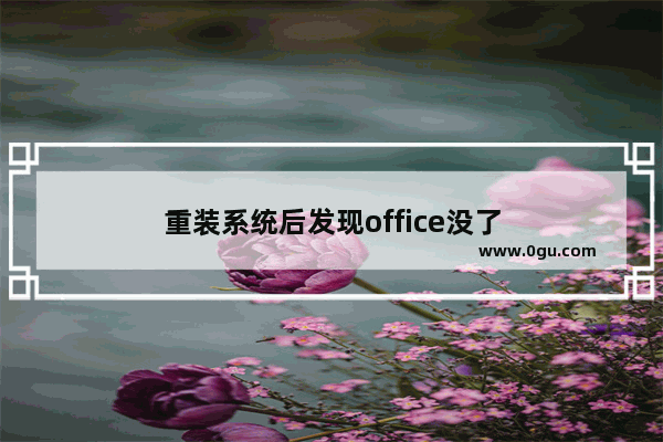 重装系统后发现office没了