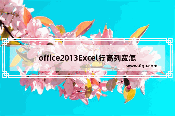 office2013Excel行高列宽怎么调整