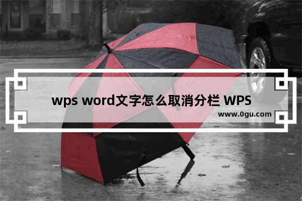 wps word文字怎么取消分栏 WPS Word文字取消分栏的方法