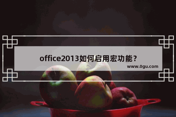 office2013如何启用宏功能？