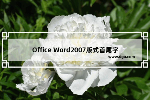 Office Word2007版式首尾字符设置的方法