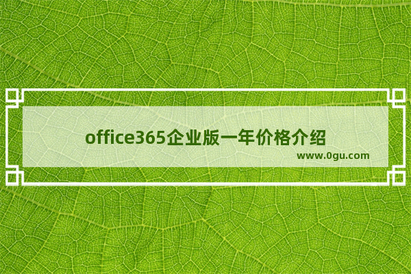 office365企业版一年价格介绍