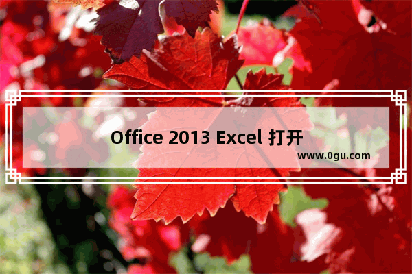 Office 2013 Excel 打开文档很慢很慢的解决方法