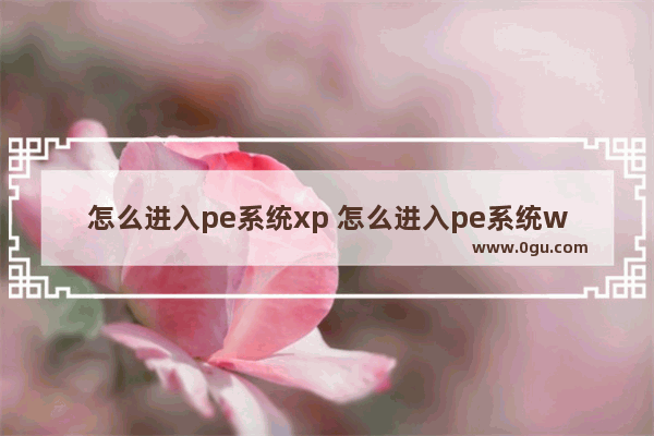 怎么进入pe系统xp 怎么进入pe系统win7