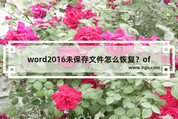 word2016未保存文件怎么恢复？office2016恢复未保存文档教程