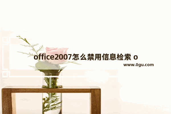 office2007怎么禁用信息检索 office2007禁用信息检索的方法