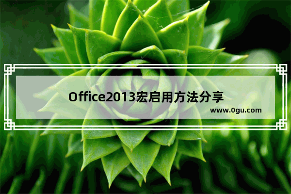 Office2013宏启用方法分享