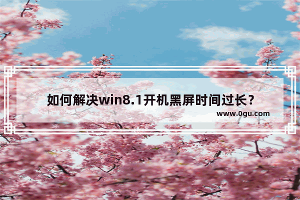 如何解决win8.1开机黑屏时间过长？