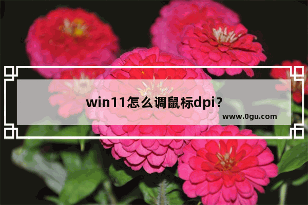 win11怎么调鼠标dpi？