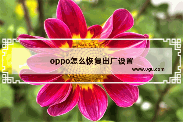 oppo怎么恢复出厂设置