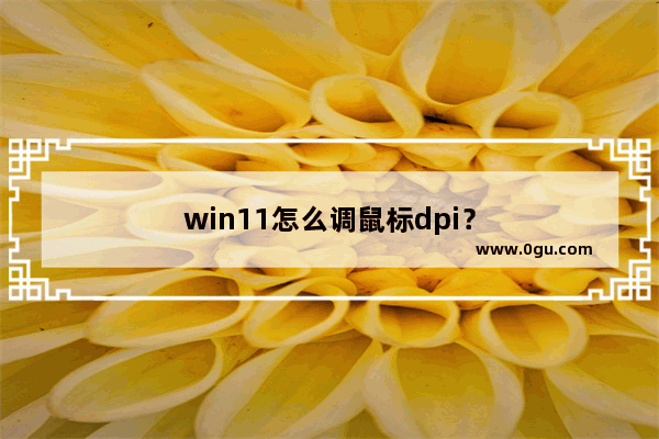 win11怎么调鼠标dpi？