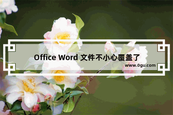 Office Word 文件不小心覆盖了,怎么办?