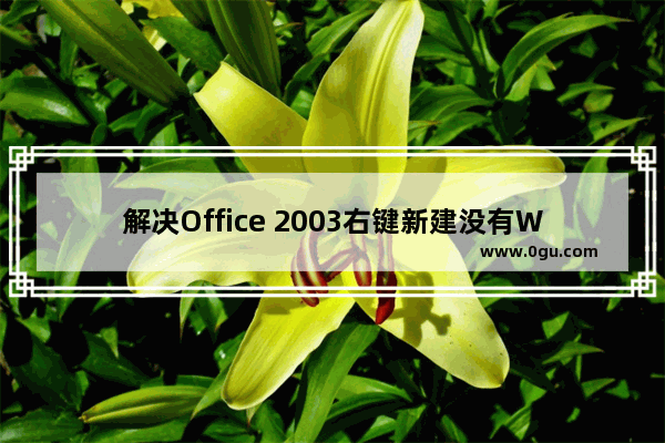 解决Office 2003右键新建没有Word等选项问题