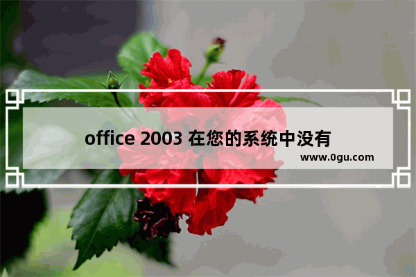 office 2003 在您的系统中没有找到所需的产品版本。