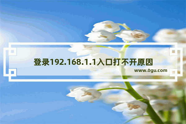 登录192.168.1.1入口打不开原因及解决方法