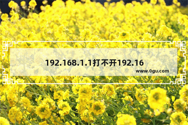 192.168.1.1打不开192.168.1.1进不去的解决办法