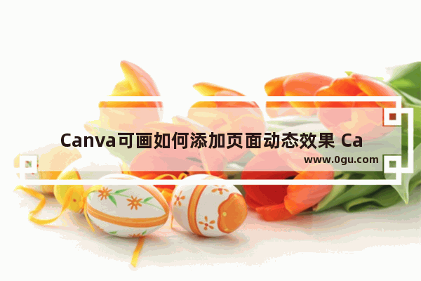 Canva可画如何添加页面动态效果 Canva可画添加页面动态效果的方法