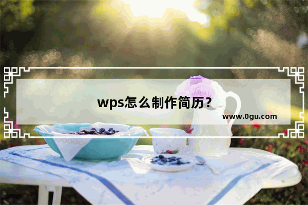 wps怎么制作简历？