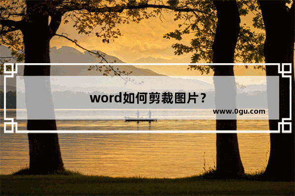 word如何剪裁图片？