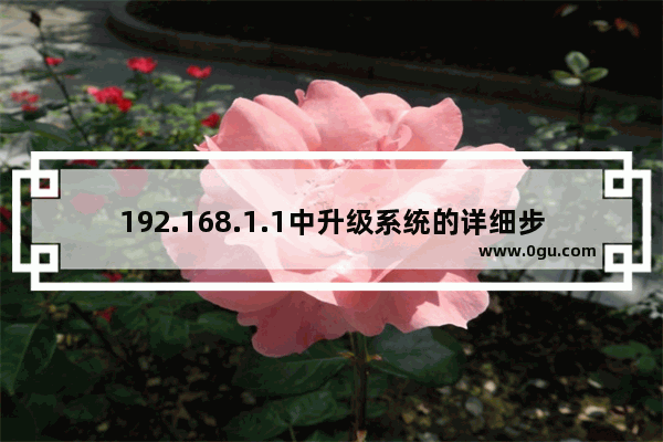 192.168.1.1中升级系统的详细步骤