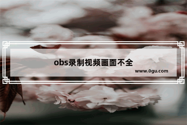 obs录制视频画面不全