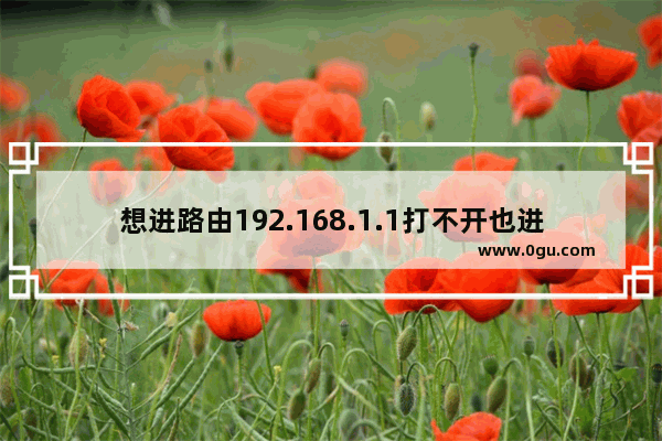 想进路由192.168.1.1打不开也进不去的解决方法