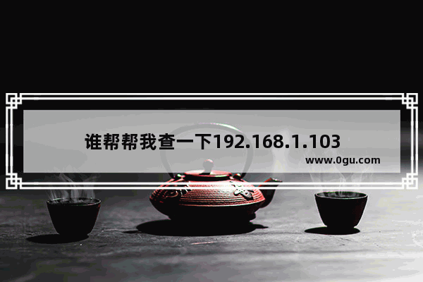 谁帮帮我查一下192.168.1.103这个IP这个IP每天都要我..